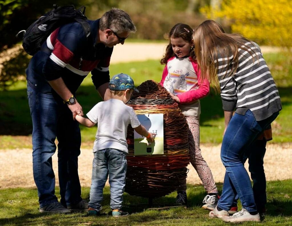 Family having Easter fun at Blenheim Palace